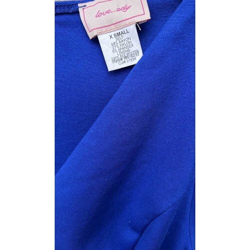 Love...Ady Ponte Short Sleeve Bodycon Dress Size XS COBALT BLUE - Picture 5 of 8